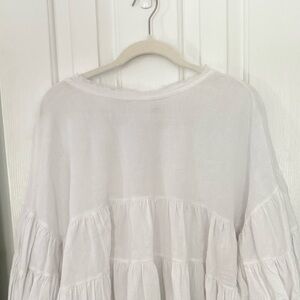 Free People White Tiered Blouse